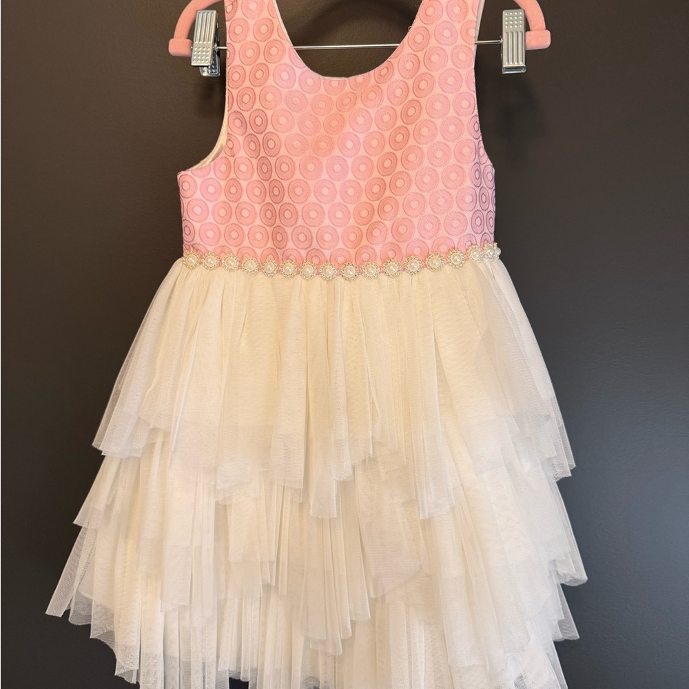 ‘Cinderella’ Brand Pink and Cream Formal / Flower Girl Kids Dress